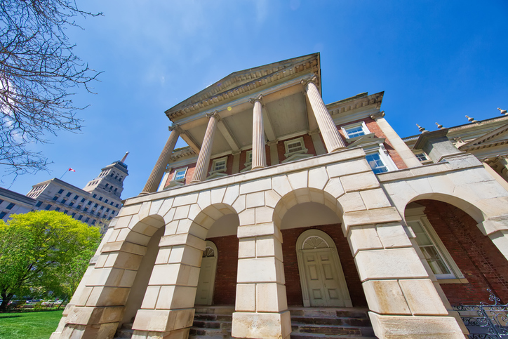 Osgoode Hall that houses the Ontario Court of Appeal, the Divisional Court of the Superior Court of Justice, the offices of the Law Society of Ontario