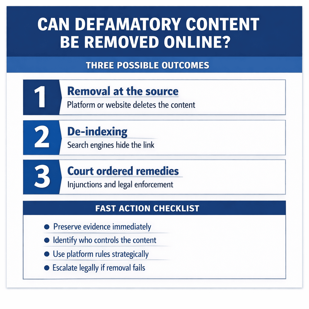 Online defamation checklist