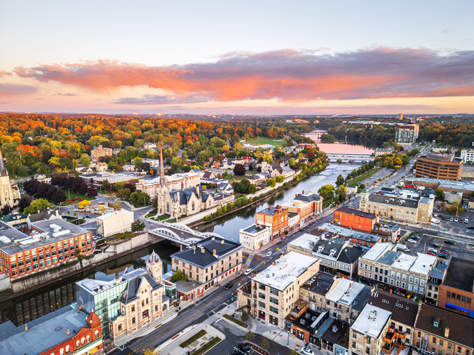 Cambridge, Ontario, Canada Overlooking the Grand River