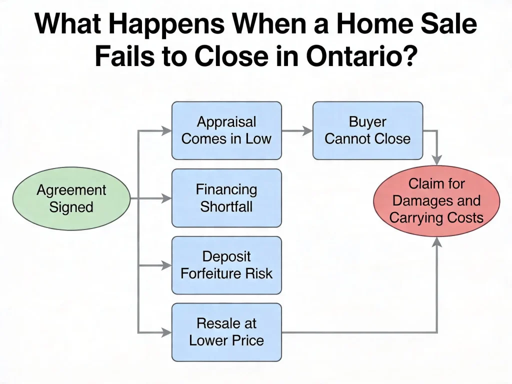 failed home closings flow chart for Toronto real estate litigation lawyers